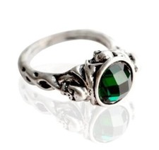 Anello Pirati dei Caraibi Capitano Jack Sparrow Fringuelli Morte Teschio Verde 