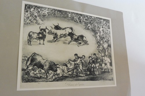 VTG GOYA SPANISH DIVERSION BULLFIGHTING ART PRINT SPAIN PRINTED IN JAPAN RARE - Picture 15 of 20