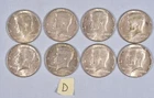 Lot of 8- 1968 Kennedy Half Dollar - Silver 50C Coin Circulated- Denver Mint- 1