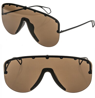 GUCCI GG0667S 0667 STAR Black Stud Brown Mask Rimless  display picture 1