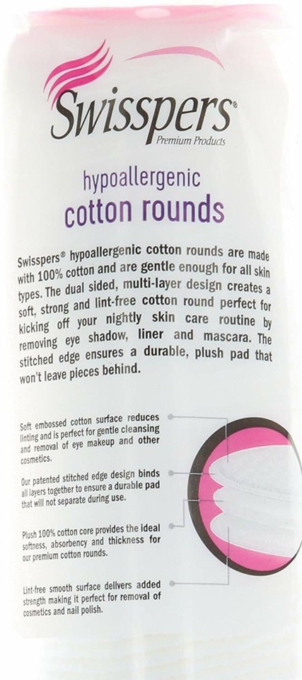 Swisspers Premium Hypoallergenic Cotton Rounds 900 Count 048341007982 For Sale O