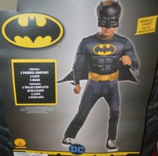 Boy's DC Batman Muscle Halloween Costume 3 PC Set Sizes S, M, L