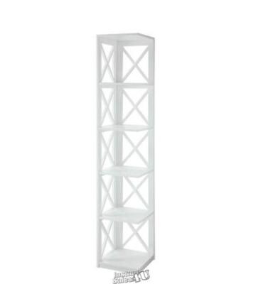 Oxford 5-Tier Corner Bookcase White Easy assembly 