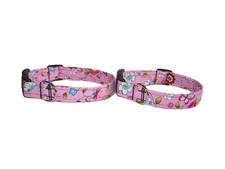 Wet Nose Designs Butterfly Garden Dog Collar on Pink Butterflies Flowers Floral