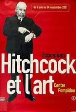 ALFRED HITCHCOCK EXHIBITION - PARIS 2001 - ORIGINAL RARE LARGE ROLLED POSTER