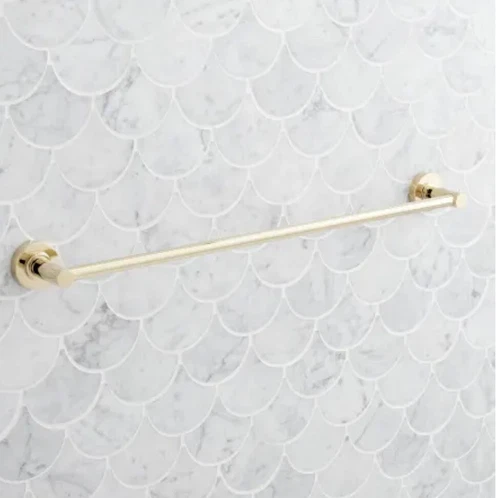 New Signature Hardware Lexia 24" Towel Bar Polished Brass  - Picture 2 of 4