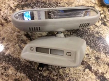 VW OEM 99-05 BEETLE Gray Grey REAR VIEW MIRROR Assembly 1C0 857 511 B CLOCK TEMP