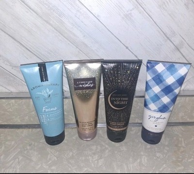 Lot Of 4 Bath & Body Works Body Lotion Cream Into The Night Gingham Near Full 