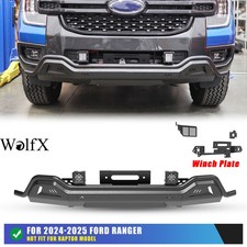 For 2024-2026 Ford Ranger Guard Front Bumper Wwinch Plate Mount Led Lights