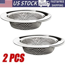 2PCS 4.5" Kitchen Bathroom Sink Strainer Stainless Steel Filter Drain Strainer 5