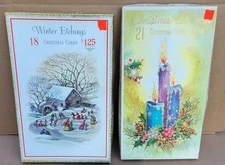 Lot of 60 + Mid Century Modern Christmas Cards With 2 Boxes and Some Envelopes