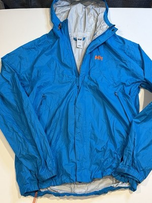 Helly Hansen Men's Blue Hooded Windbreaker Jacket Large Pit Zips
