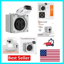 50 Amp Weatherproof NEMA Outlet Box for RVs and Electric Vehicles -  Listed