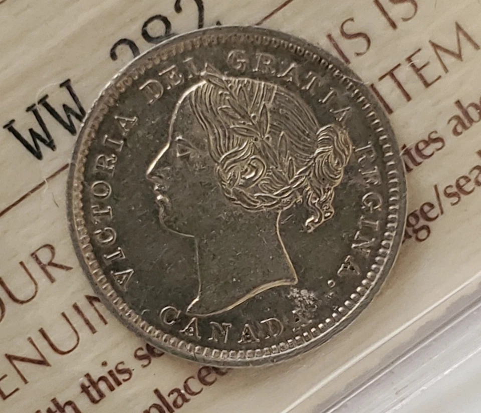 1894 CANADA SILVER 10 CENTS - ICCS EF-40 OBVERSE 6; RIM DAMAGE - DIME - Image 3 of 4