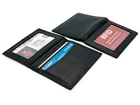 Black Men's Bifold Plain Leather Thin Window ID Thin Credit Cards Wallet Holder
