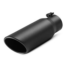 Exhaust Tip 3 Inch Inlet, 3" Inlet 4" Outlet 12" Long Black Bolt On BLACK