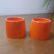 2 x Vtg Melaware Melamine Egg Cups Orange - Retro Camper Camping Caravan Picnic
