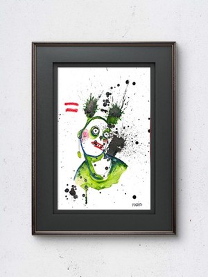 Original Ink Portrait Painting A4 Mixed Media Neo-Expressionism Signed COA #15
