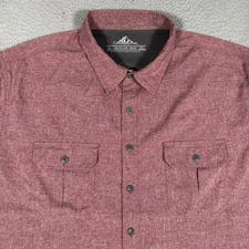 Croft & Barrow Shirt Mens XL Red Quick Dry Vented Lightweight Casual Preppy
