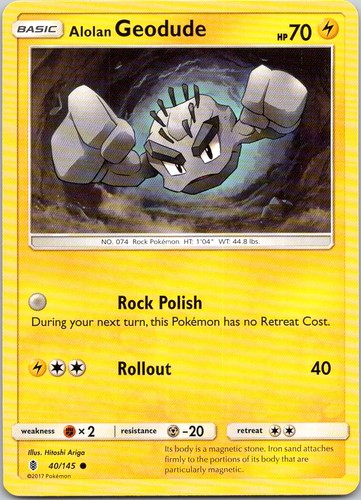 Alolan Geodude 40/145 Guardians Rising Common