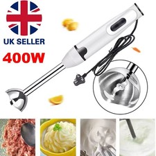 400W Hand Blender Electric Stick Blender Curry Puree Food Mixer Liquidiser NEW