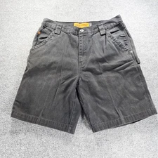 Jesse James Shorts Men 34 Black Washed Duck Carpenter Utility Workwear Canvas