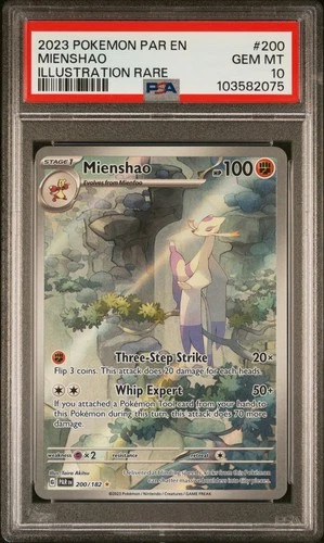 2023 POKEMON PAR EN-PARADOX RIFT ILLUSTRATION RARE #200 MIENSHAO PSA 10