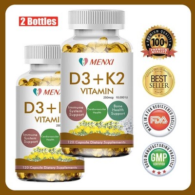Vitamin D3 10000IU and K2 250mcg   Immune & Bone Support, Strength   Capsule