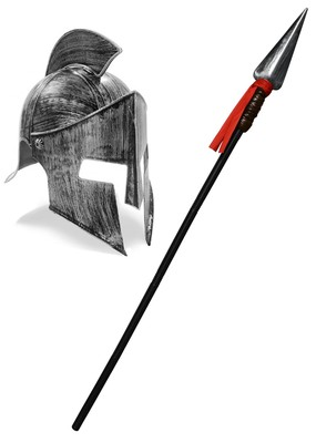 #ad #ad Medieval Knight Greek Spartan Helmet And Spear Prop Roman Gladiator Costume $24.15