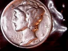 1945-D  SILVER MERCURY DIME - GRADES "BRILLIANT UNCIRCULATED"
