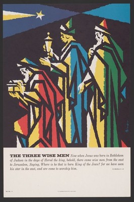   The Three Wise Men Poster - 1960s Retro Decor - 16x24  Premium Matte Paper