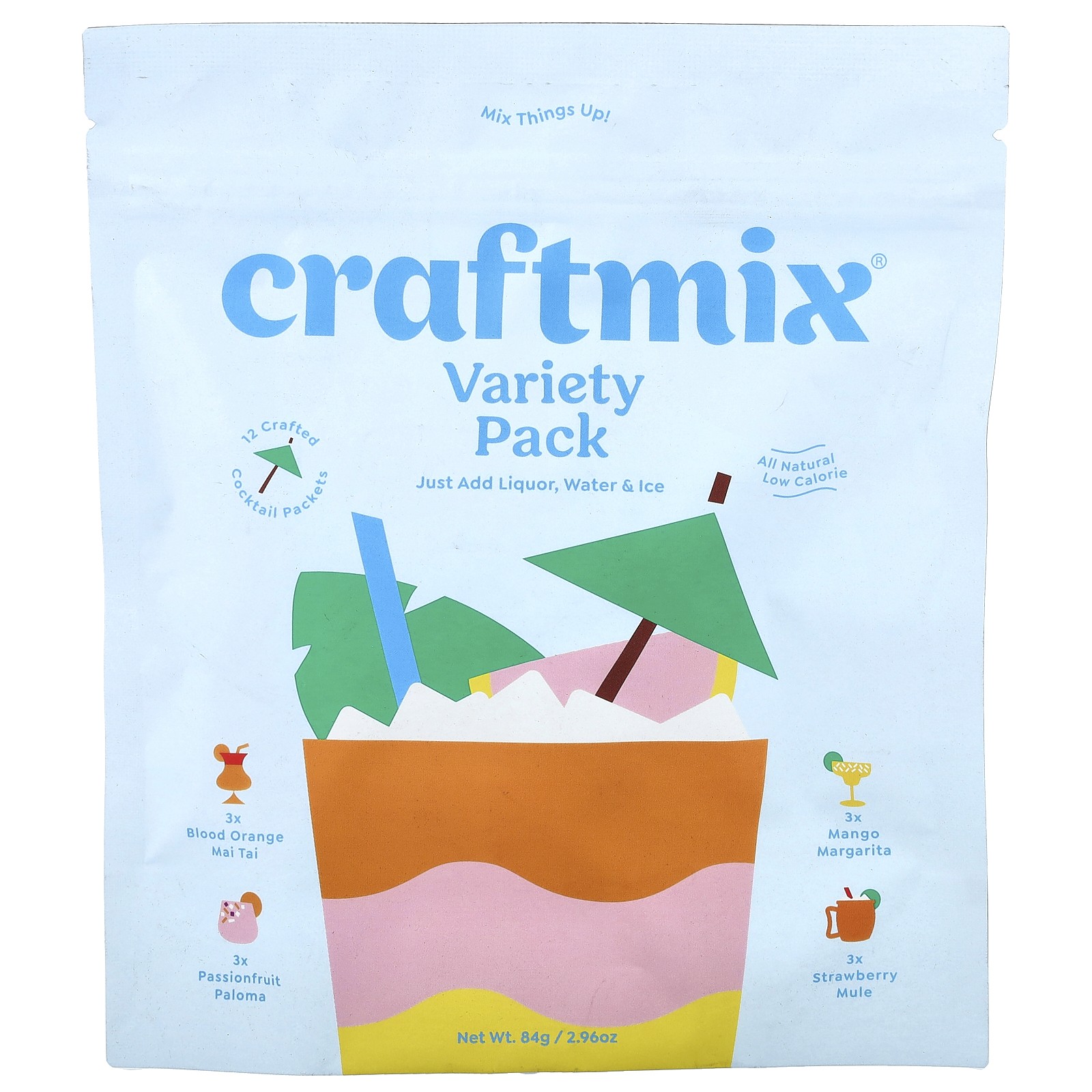 Пакеты Cocktail Mix, Variety Pack, 12 пакетов, 2,96 унции (84 г)