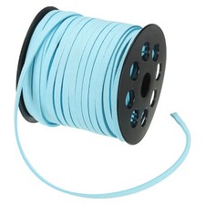 Faux Suede Leather Cord 5mm x 50 Yard Flat Leather Suede String Cord Sky Blue