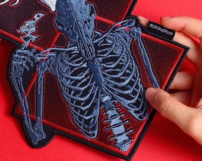 Deer Skull Patch: Wendigo Mythical Medieval Animal Goth Embroidered Back Patch