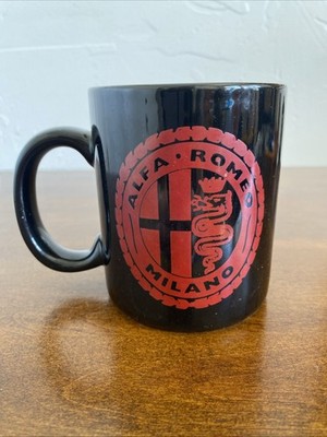 Alfa Romeo Milano Car Logo Black And Red Coffee / Tea Mug 10 Oz 2 Cars Shown