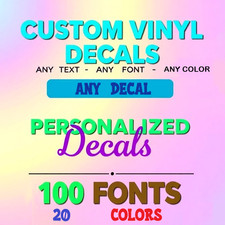 Custom Text Vinyl Lettering Sticker Decal Personalized -ANY TEXT - ANY NAME-
