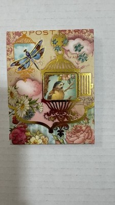 PUNCH STUDIO BIRD DRAGONFLY 75 PAGES FLORAL 59659 NEW