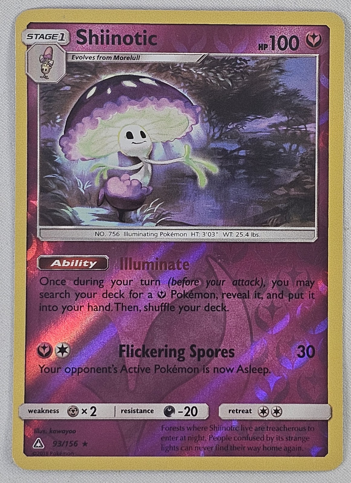 Pokemon SM: Ultra Prism Shiinotic #93/156 NM Rare