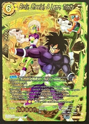Dragon Ball Super Card Game Masters BT30-146 Broly, Cheelai, & Lemo, Trinity