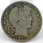 1914-P Barber Half Dollar