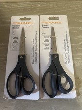 x2 Fiskars 8-calowe nożyczki ostrza ze stali nierdzewnej wygodny uchwyt uniwersalny