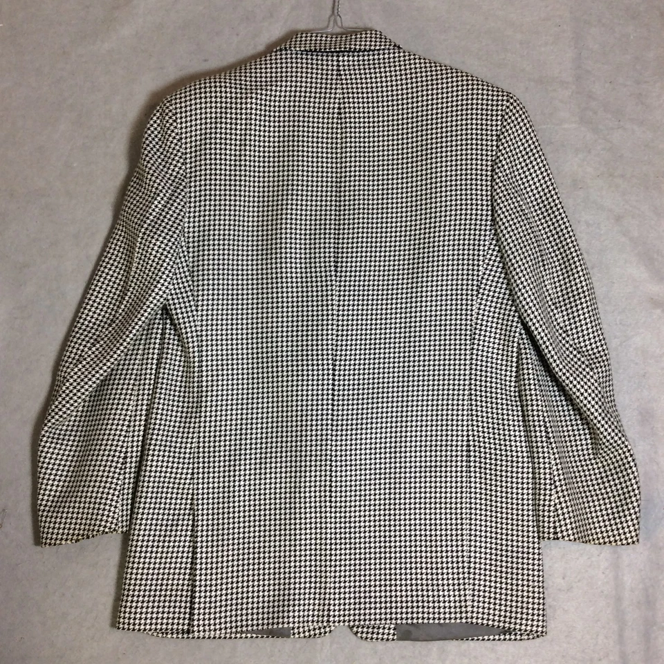 VTG Pierre Cardin Mens Houndstooth Blazer Sport Coat Sz 50R Black White KY Derby - Image 3 of 4
