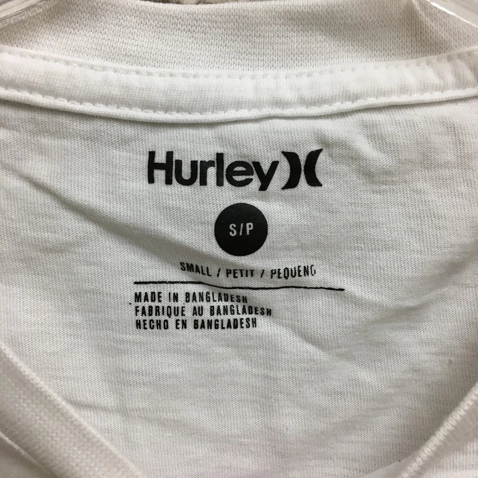 Hurley Shirt Small Adult White Crew Neck Short Sleeve Graphic Logo Casual Mens S - Image 3 of 4