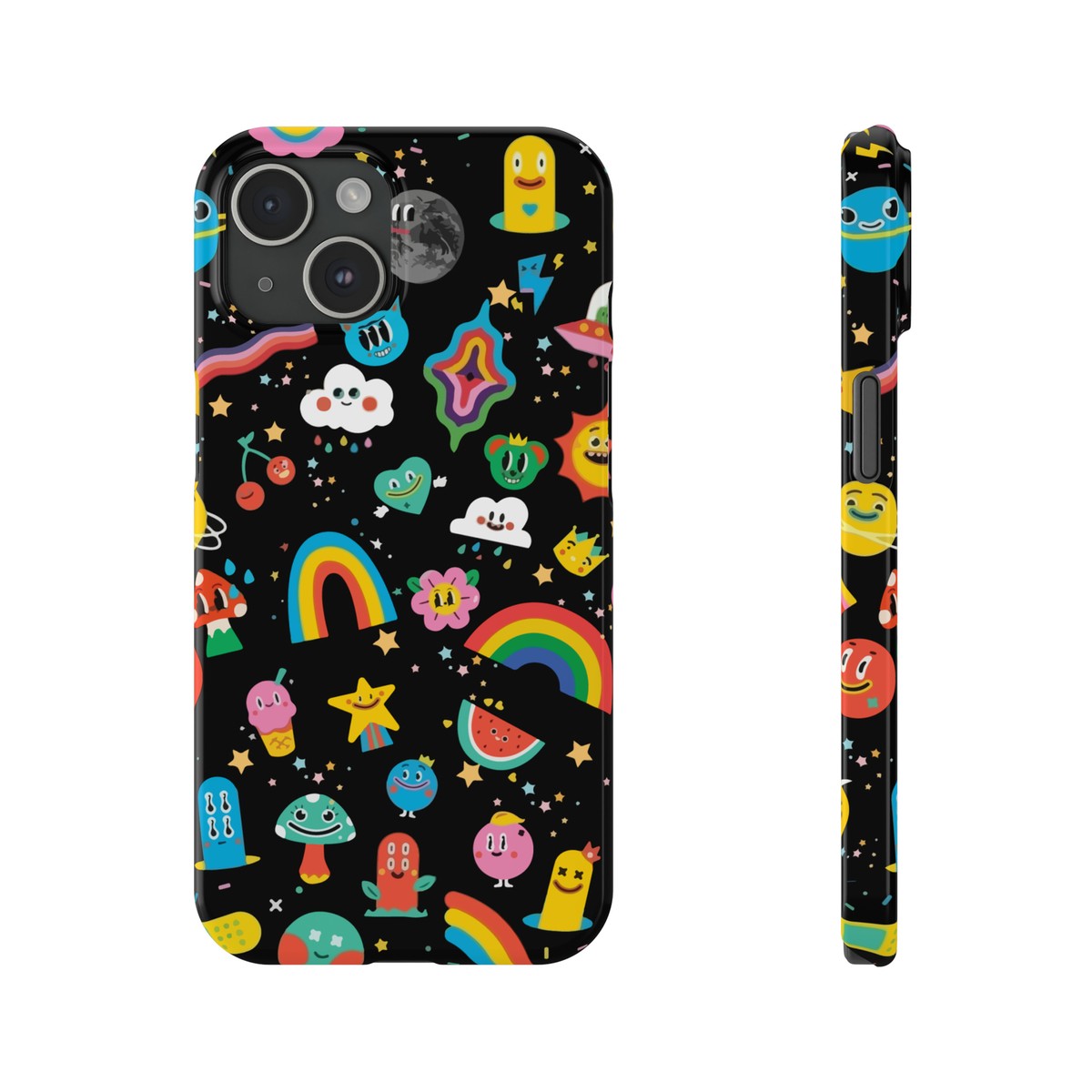 iPhone Slim Case - Rainbow Space Cute Cartoon Japanese Flower Artist  Hypebeast
