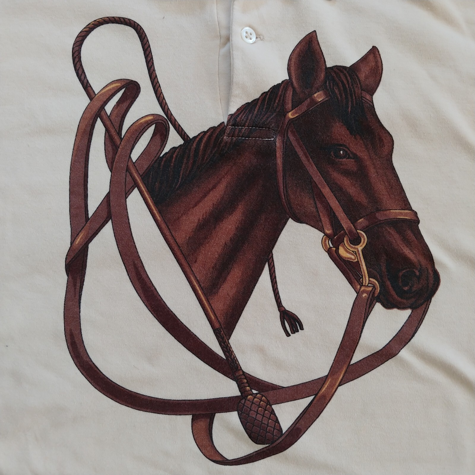 RARE Vintage POLO RALPH LAUREN HORSE PRINT Equestrian… Gem