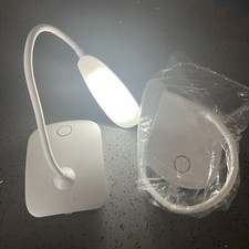 LED Desk Lamp with Flexible Gooseneck 3 Level Brightness, Battery 2 Pack White