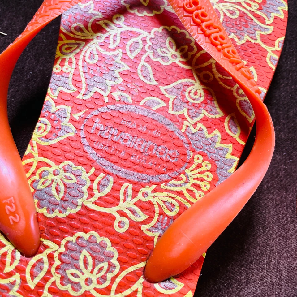 NARANJA Floral LOGO “Brasil” Havaianas - Talla 7/8 Mujer 37/38 BRASIL 39/40 EUR Foto 3 de 4