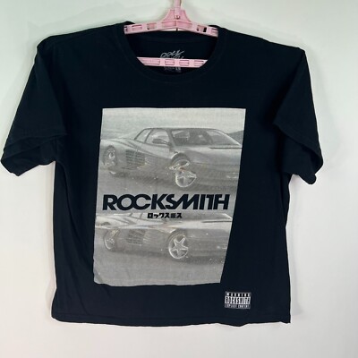 Rock Smith Explicit Content T Shirt Mens Size L Black Graphic Short Sleeve Tee