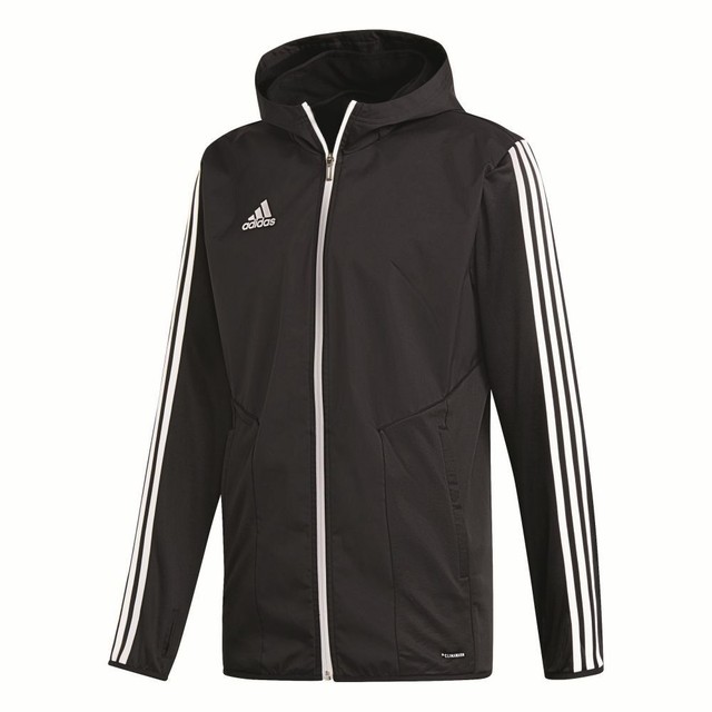 Adidas Football Soccer Mens Warm Hooded Jacket Long Sleeve Full Zip