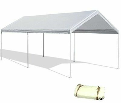20x40 Foot Heavy Duty Valance Canopy / Carport Cover - White, Water Resistant Tarp